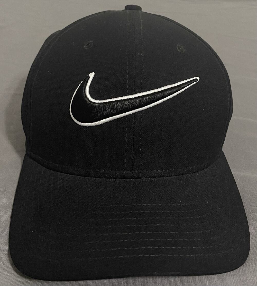 Nike Classic99 Dri-FIT Hat Black White Outline Swoosh Golf Cap Mens S/M